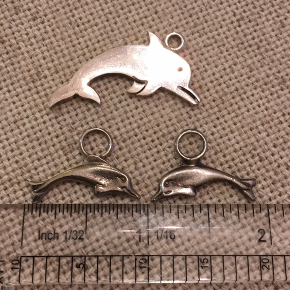 Sterling Silver Dolphin Charm & Earring Charms - Picture 15 of 16